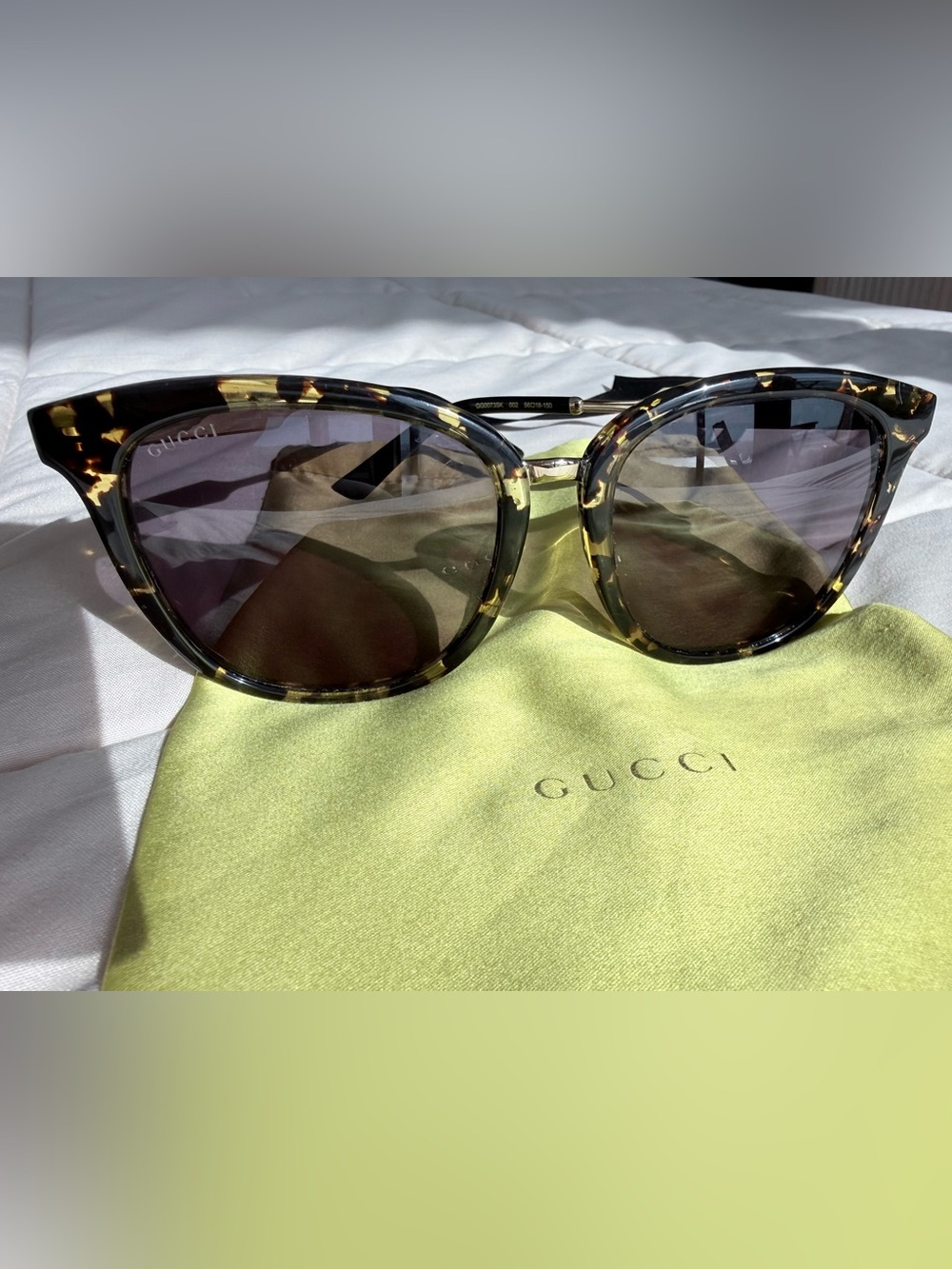 Gucci Tortoiseshell Cat-Eye Sunglasses - Brown Gradient Lenses GG0073SK 002